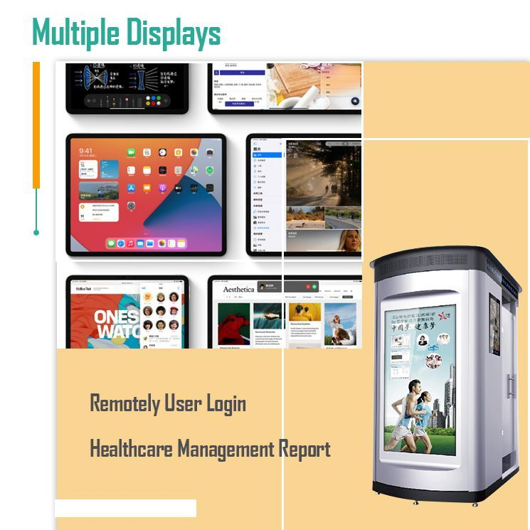 Body Examination Test Telemedicine Healthcare Kiosk Remote Tele-Consultant Station Self Service Hospital Kiosk