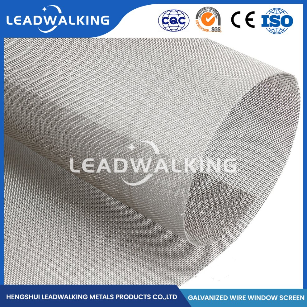 Leadwalking Plain Weave Window Screen 0.8m-1.8m Width Zinc-Plated Window Screen Suppliers High-Quality China Modern Design Style Galvanized Window Screen