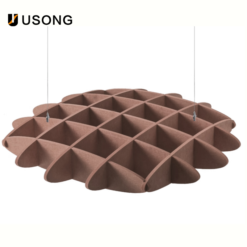 Customizable Pancake Suspended Pet Acoustic Ceiling with E0 Environmental Protection