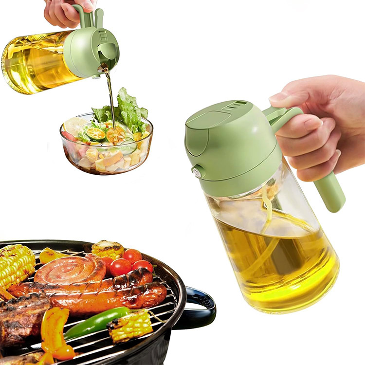 Hot Selling Glass Olive Oil Pump Sprayer Bottle 450ml Baked BBQ Oil Dispenser Bottle