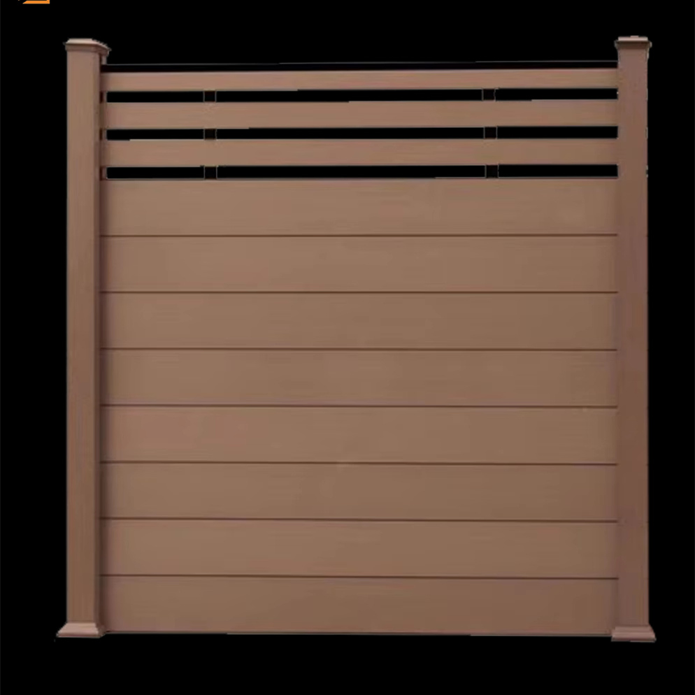 WPC Fence Outdoor Post WPC Composite Garden Fencing Farm Fence with Grain Wood