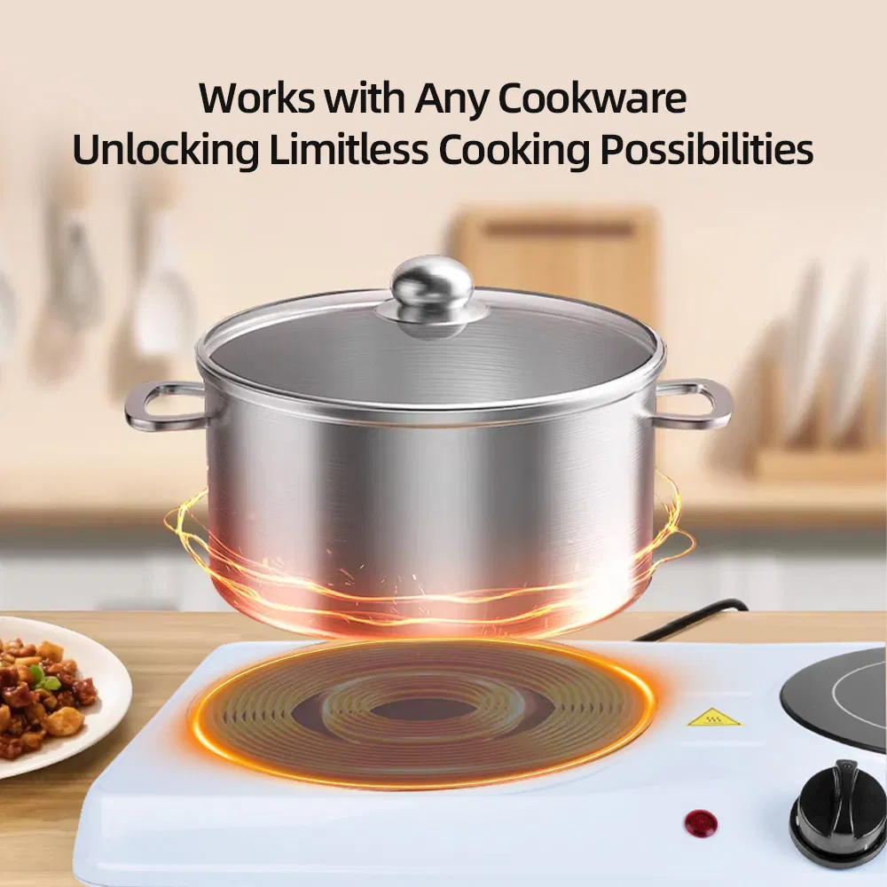 2000W Portable Double Burner Electric Smooth Ceramic Stove for Household Use