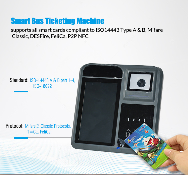 RS232 13.56 MHz NFC Contactless Android Bus Validator Cashless Bus Ticket Payment (P18-Q)