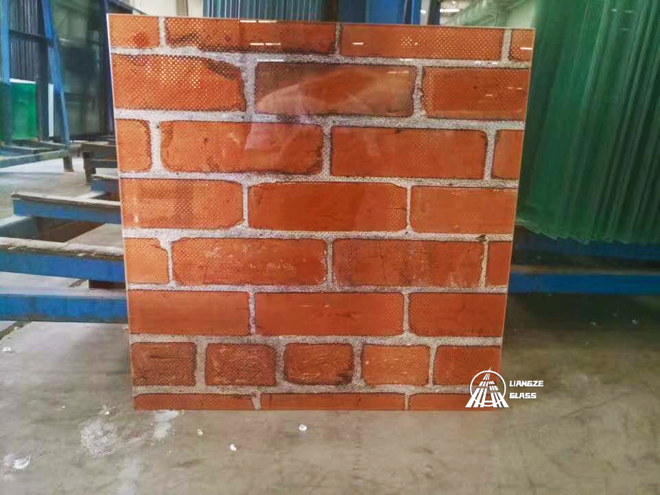 2mm-12mm Silk Screen Printing Glass Environmental Friendly Imitation Brick Glass