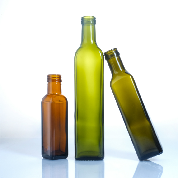 Premium Green Glass Olive Oil Bottles with Secure Lid2.