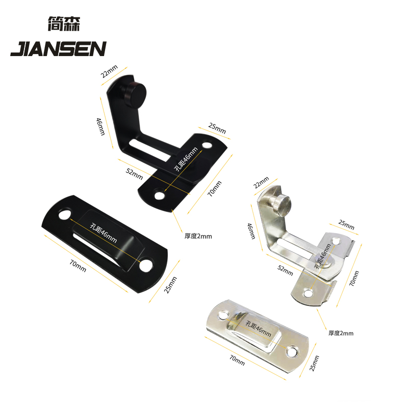 Wholesale American Style Barn Door Lock Barn Door Lock Hook Black Carbon Steel Sliding Door Lock for Most Doors and Cabinets Bathrooms