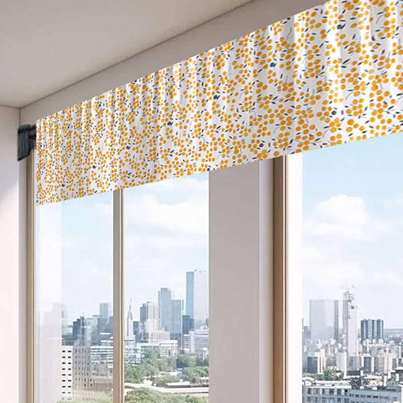 Printed Summer Style Windows Half-Cover The Door Frames, of The Kitchen, Living Room and Bedroom Drapses and Curtains