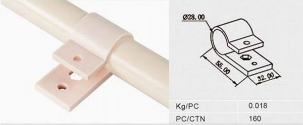 Board Clamp Plastic Joint PE Fittings Pipe Fastener for 28mm Lean Pipe
