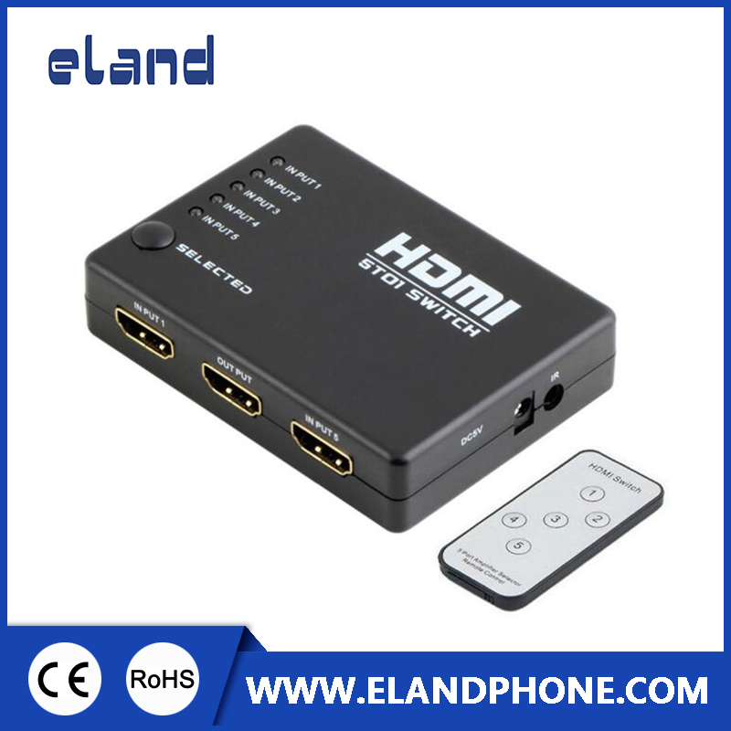 HDMI-коммутатор 5x1, 1080P, с пультом