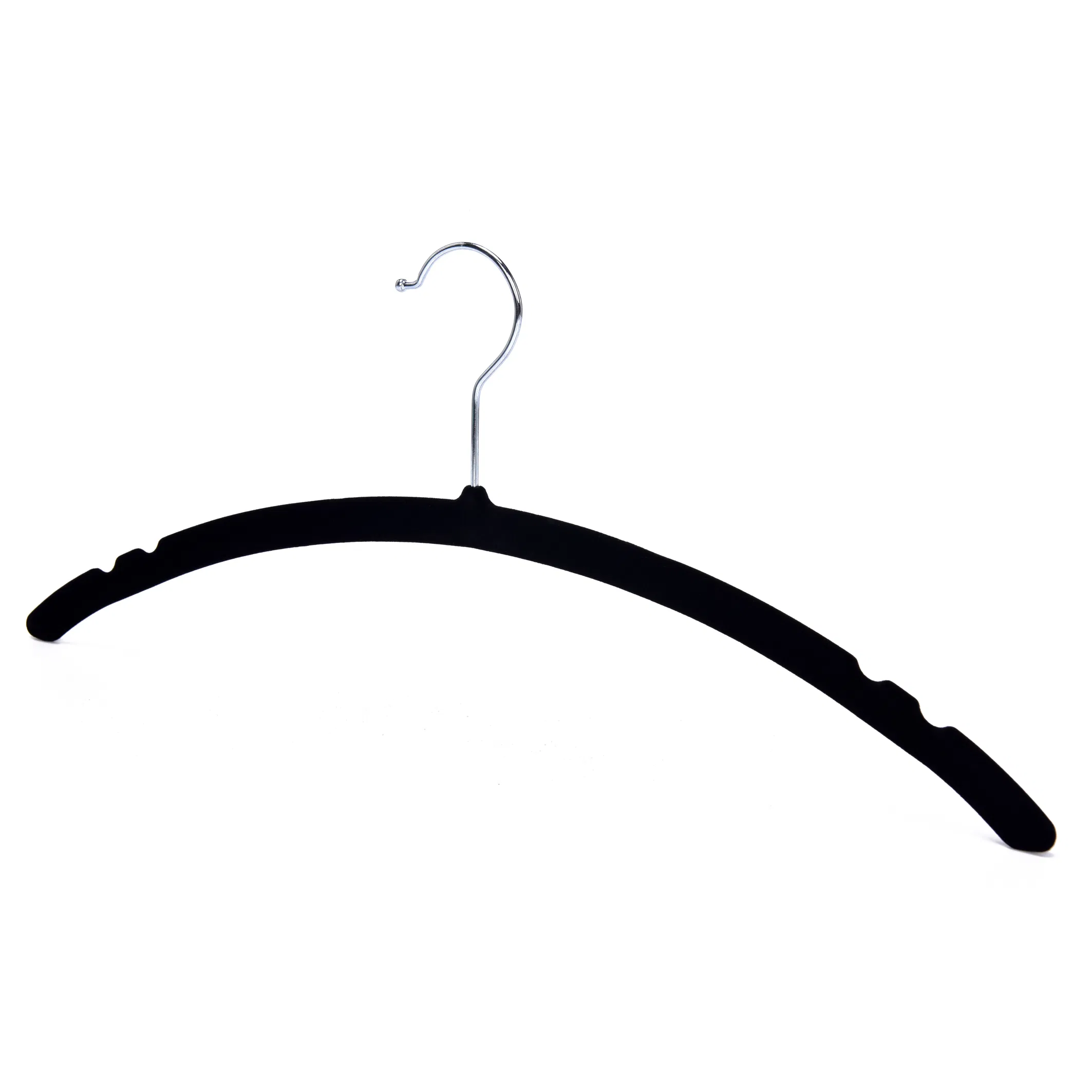 2022 New Style Brand Black Plastic Velvet Clothes Hanger Garment Laundry Hanger
