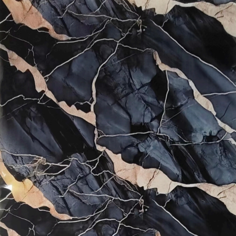 Hot Selling PVC Interior Film High Glossy Marble Design PVC Film Anti-Scratch Furniture Laminating PVC Film for Wall Decoration