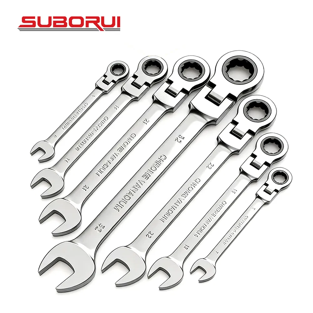 Suborui Movable Head Ratchet Combination Wrench Carbon Steel Flexible Spanner Hand Repair Tool
