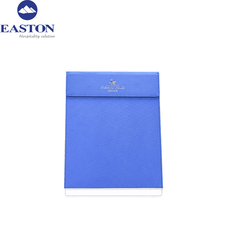 High Quality Hotel Blue Service Guide PU Leather File Folder