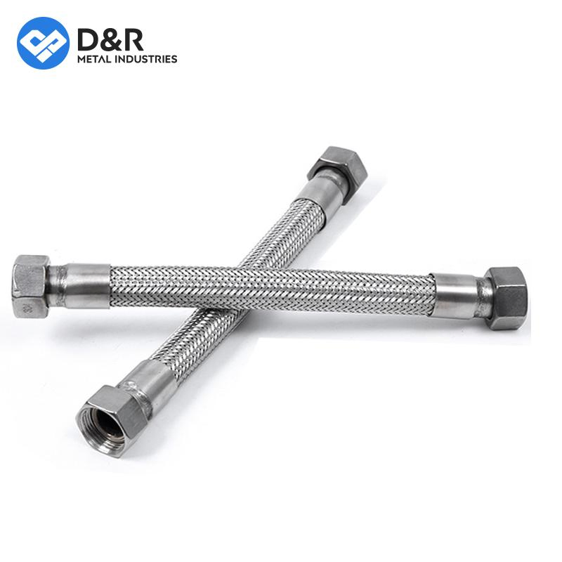 D&R China Manufacture 1/2" 3/4" 1" Inch Stainless Steel Flexible Braided Hose
