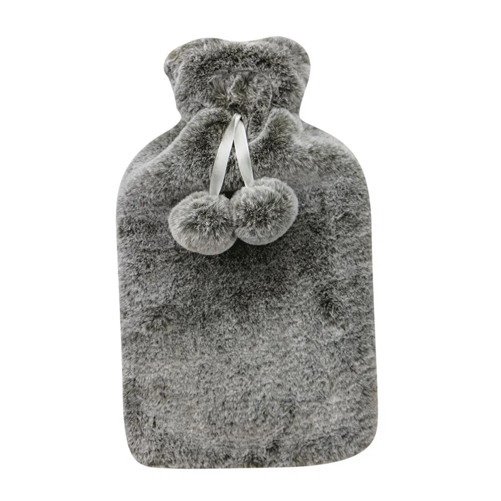 Luxury Faux Fur Rubber 2000ml Hot Water Bottle Bag with Cover
