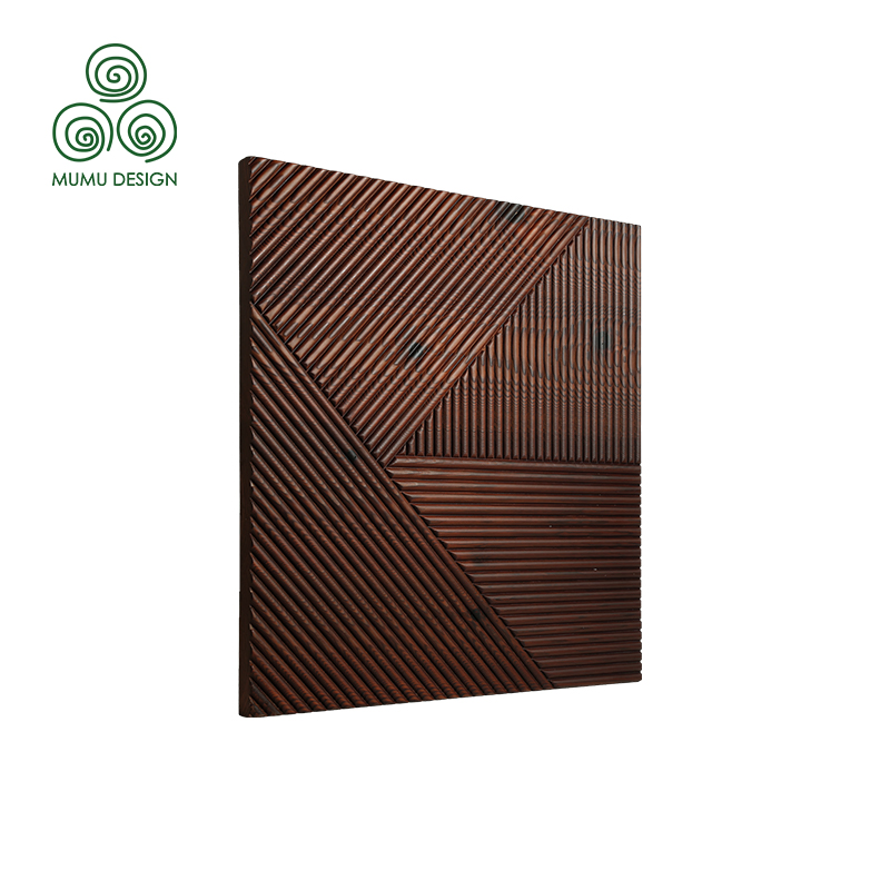 Randomized Geometric 3D Acoustic WPC Wood Plastic Composite Decorative Flooring Tile Puzzle Wall Panels