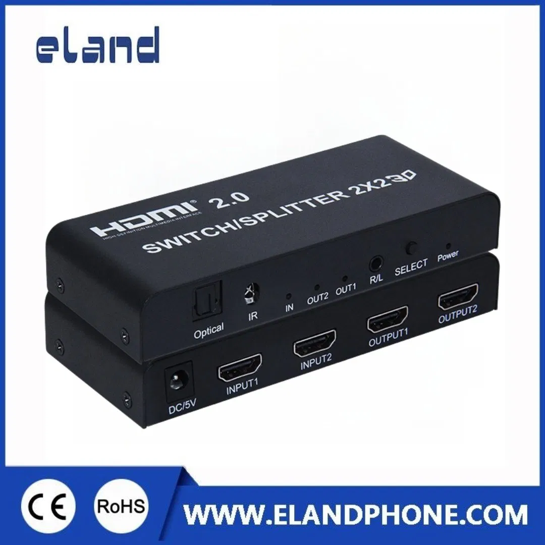 Коммутатор HDMI 4K 2x2, переключатель и сплиттер