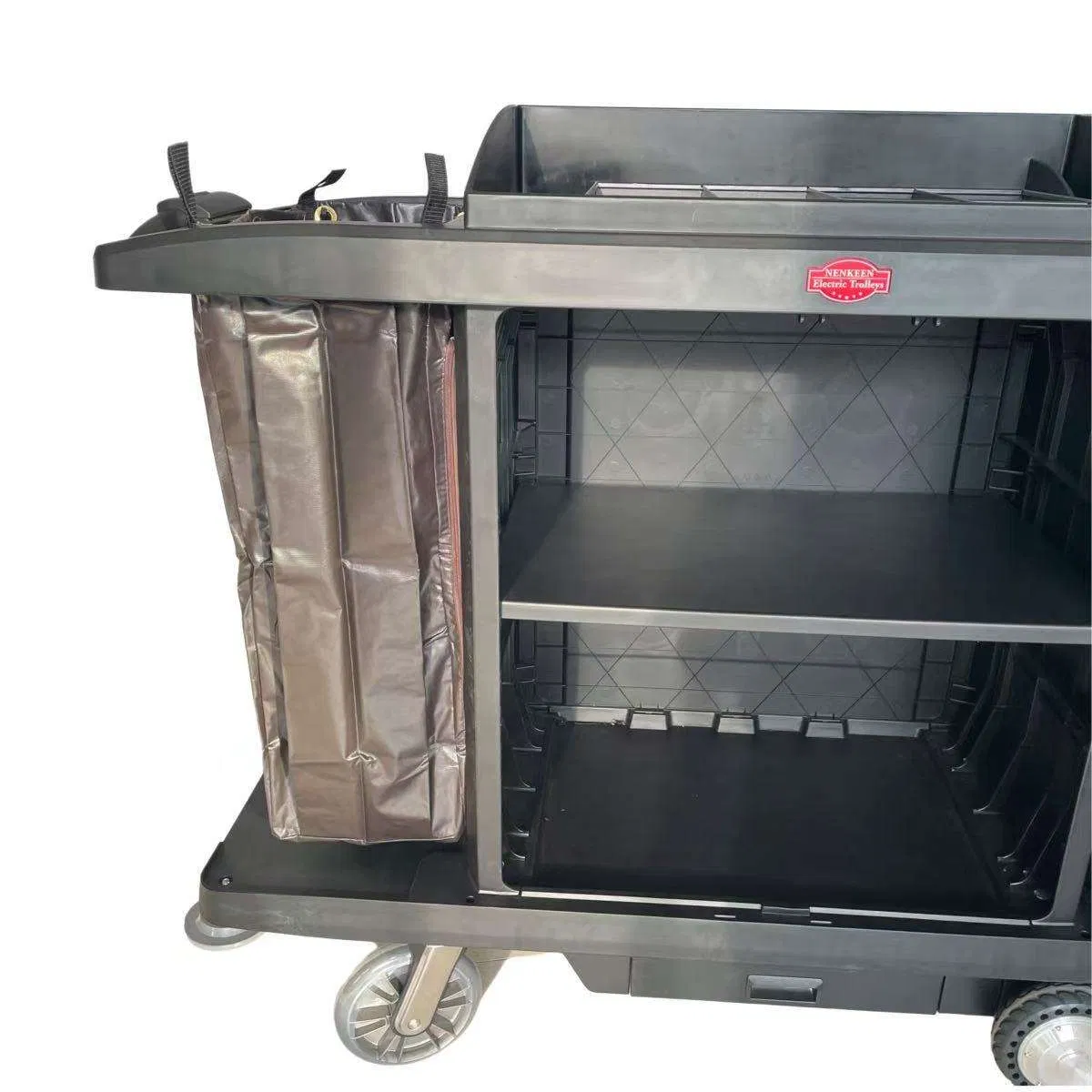 Customizable Luxury Motorized Trolley Plastic Housekeeping Cart for Hotels Perfect Service Tool!