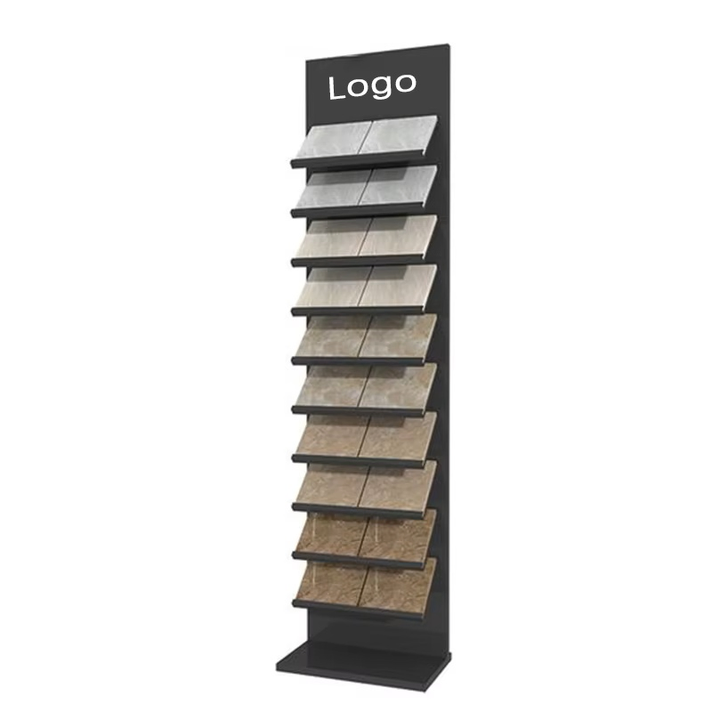 Customized Metal Marble Slabs Ceramic Tile Display Rack for Showcasing Marble Slabs in Store