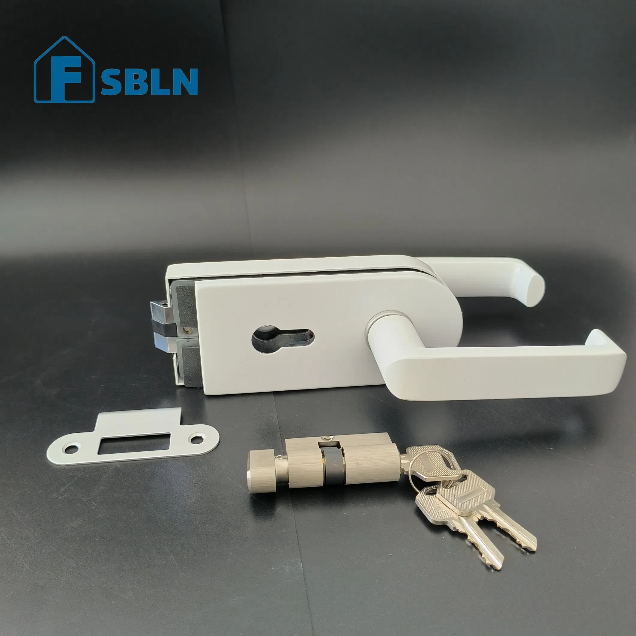 Office Stainless Steel Glass Door Lock with Rose Gold, Silver, Black, and Lock Manufacturing