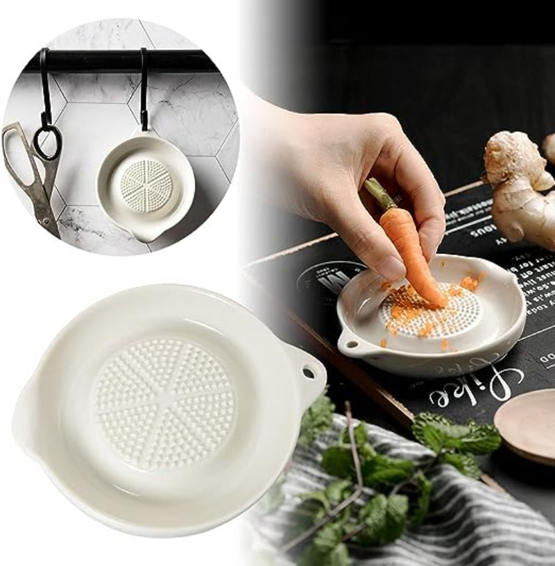 High Quality Kitchen Accessories Custom Ceramic Grinder Plate Garlic Ginger Plate Ceramic Kitchen Tool