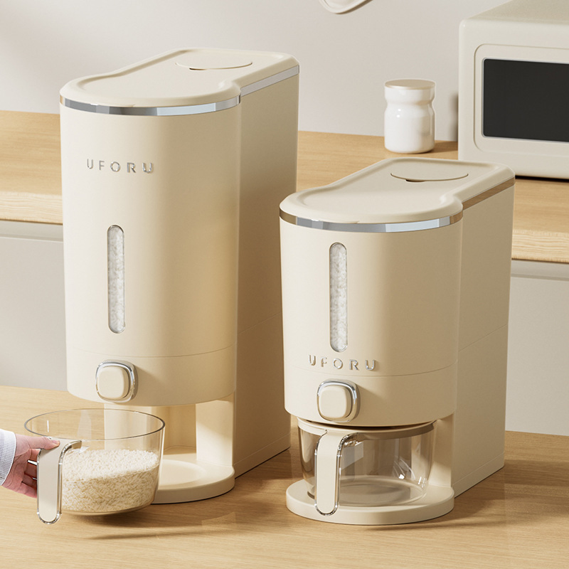 Rice Dispenser Moisture Resistant Kitchen Organizer Flour Storage Sealed Box Grain Storage Container Mounted Rice Cereal