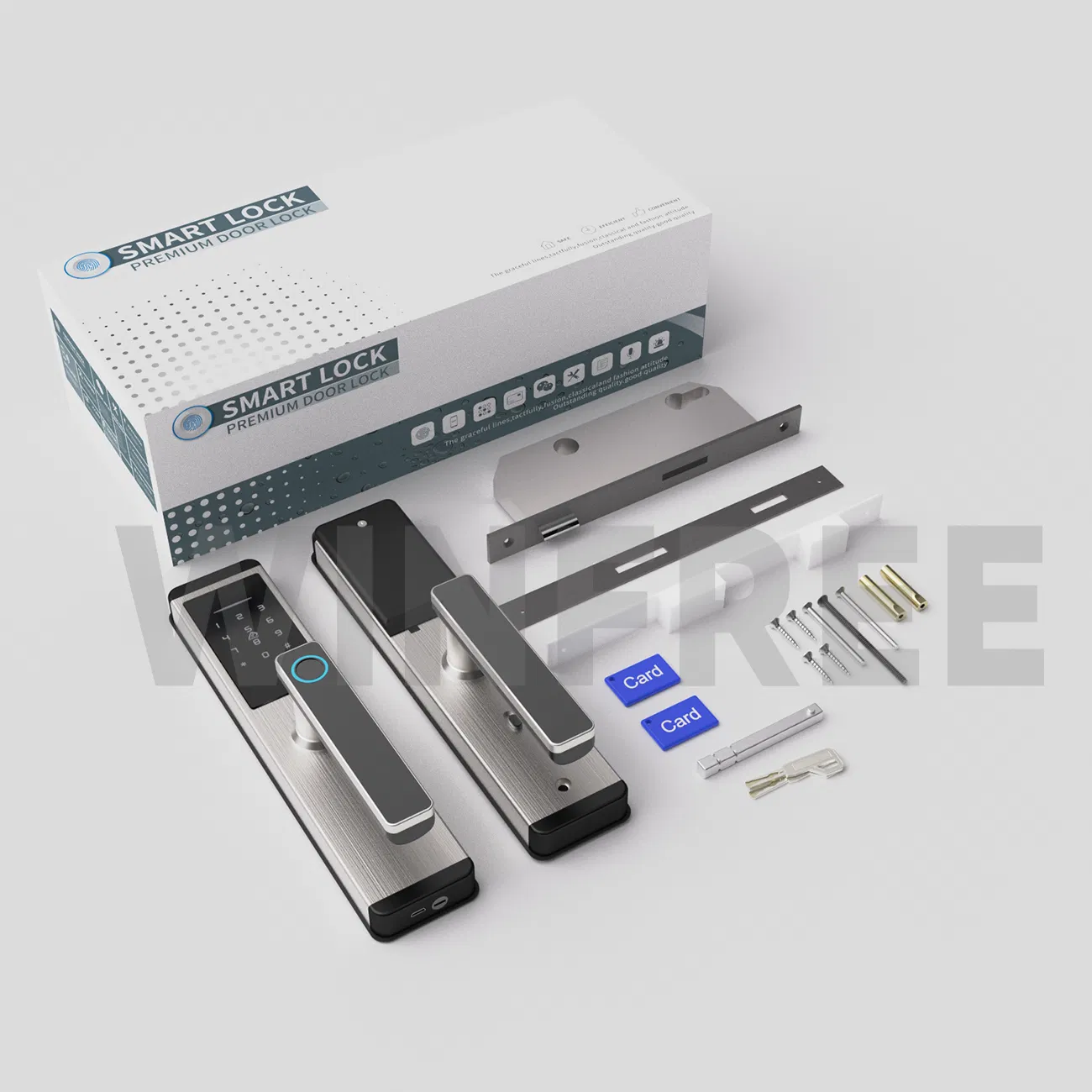 Apartment Ttlock Intelligent Door Lock Stainless Steel Card Fingerprint Smart Door Lock