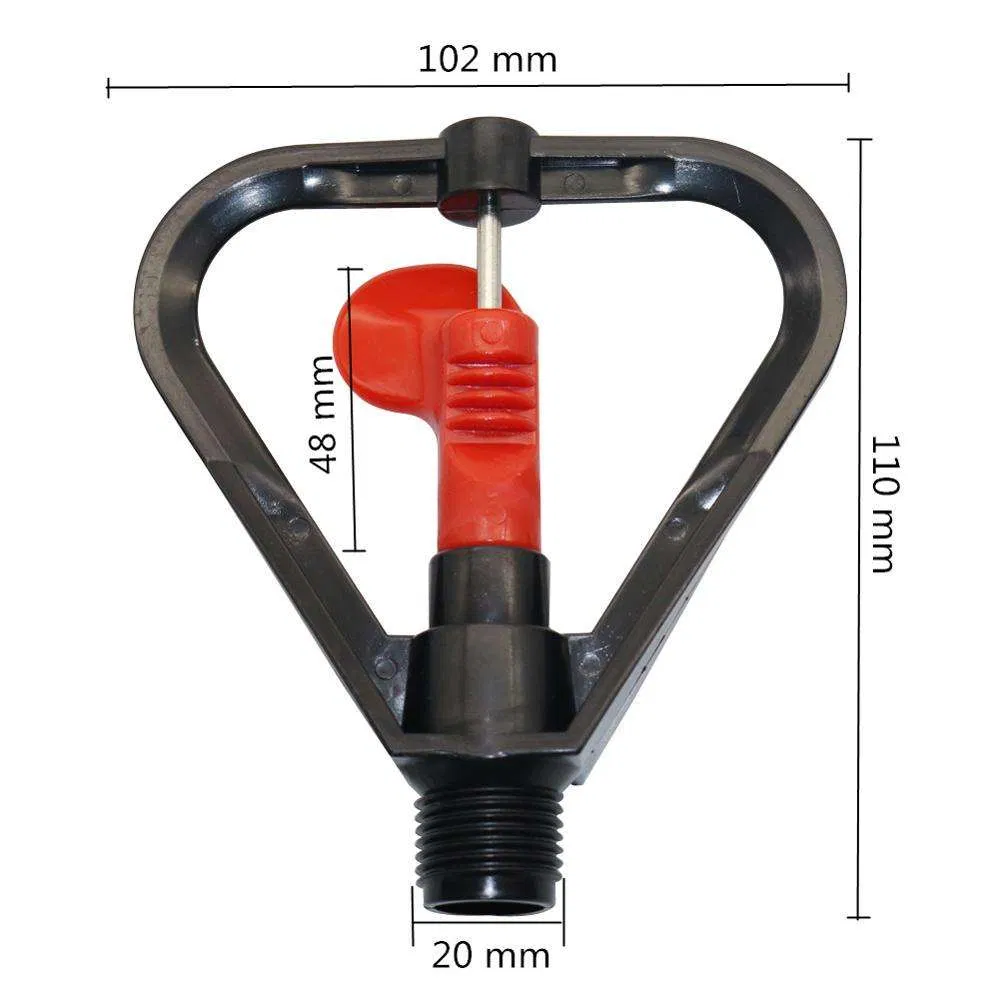 1/2 Inch Male Thread Buttfly Type Rotary Spray Nozzle 360 Degree Rotating Sprinkler