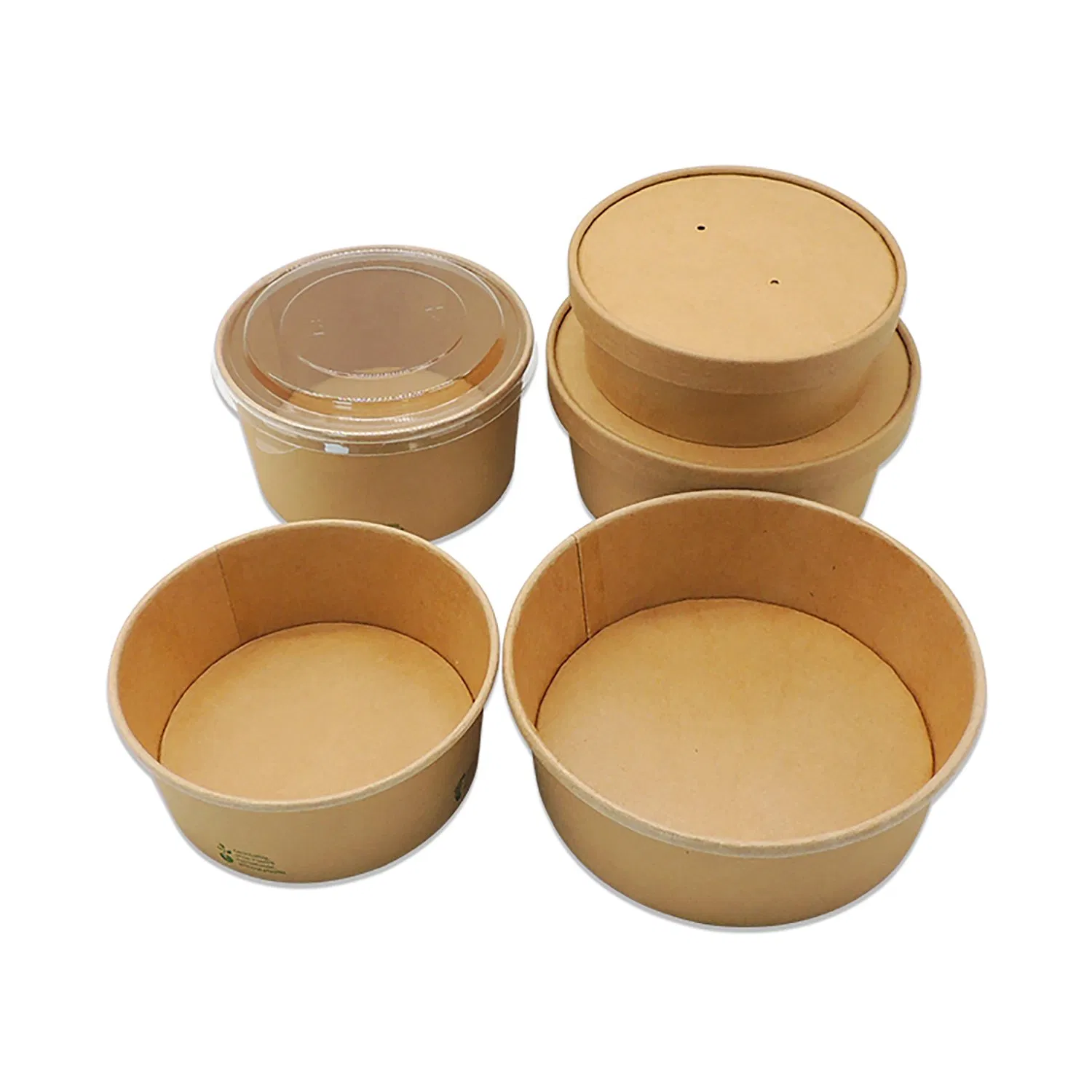 Multi-Size 850ml 900ml 1000ml 1300ml Tablewale Kraft Take Away Salad Bowl with Lid
