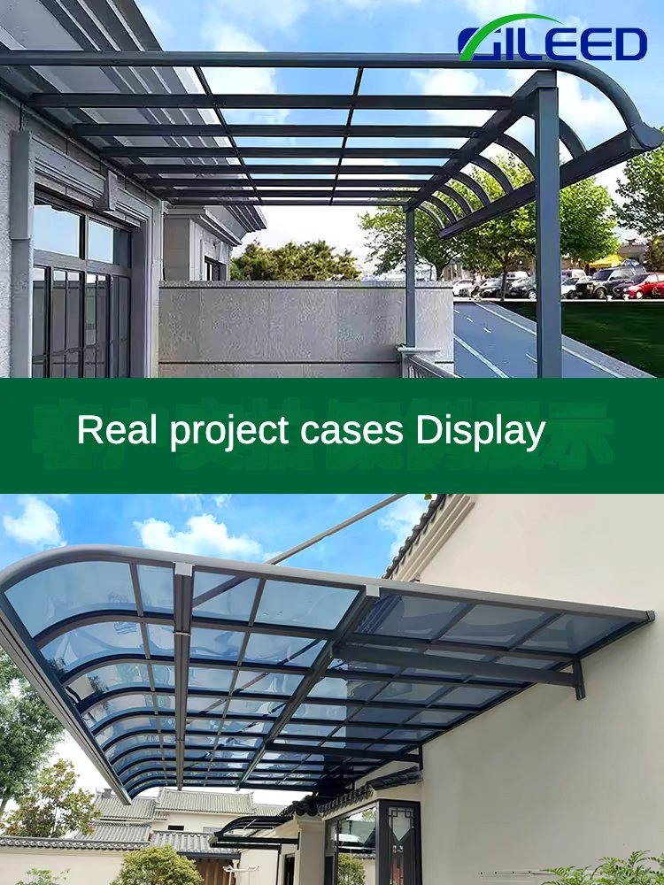 Carpot Canopy Aluminum Outdoor Sunshade Roof Light Fixed Strong Pergola