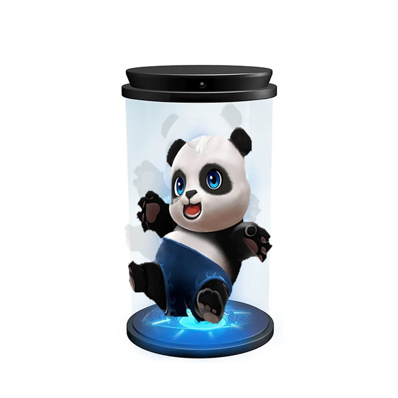 Kinomo 21.5 Inches 3D Hologram Cylinder Transparent Screen Interactive Holograms Holotube Hologram Splicing Cylindrical