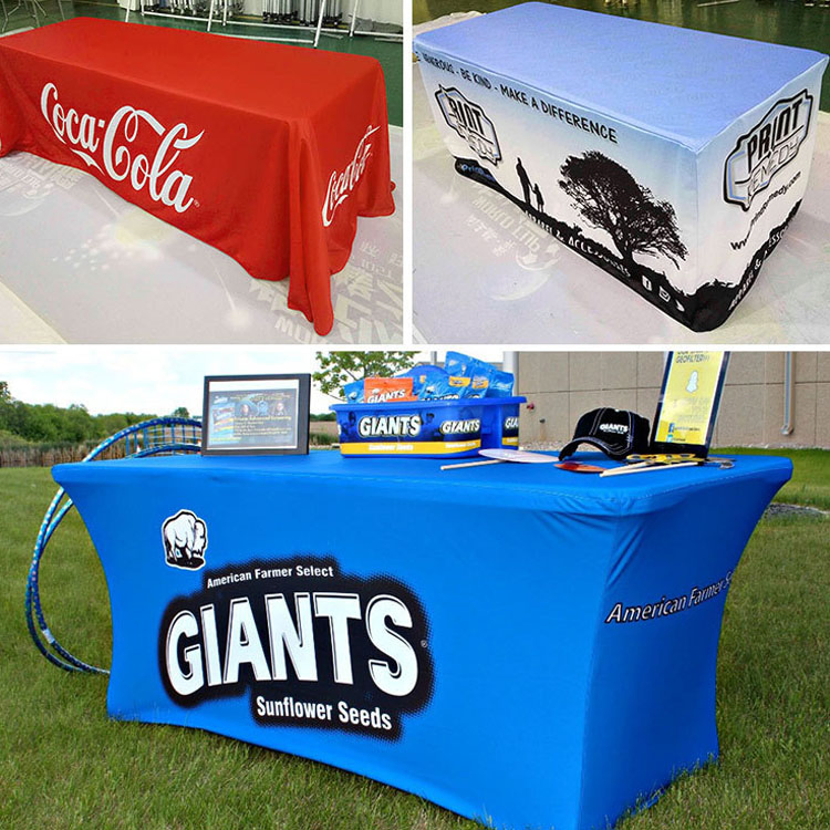 Promotional Item Trade Show Products Custom Trade Show Sublimation Printed Table Cloth Advertising Spandex Table Cover