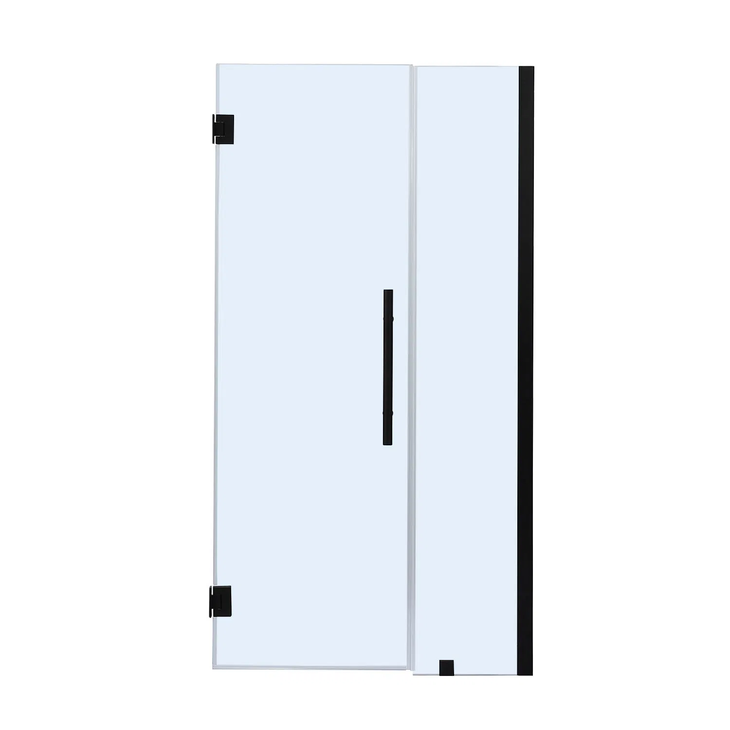 Factory Direct Sale 8mm 10mm Tempered Glass Black Hinge Handle Frameless Shower Door