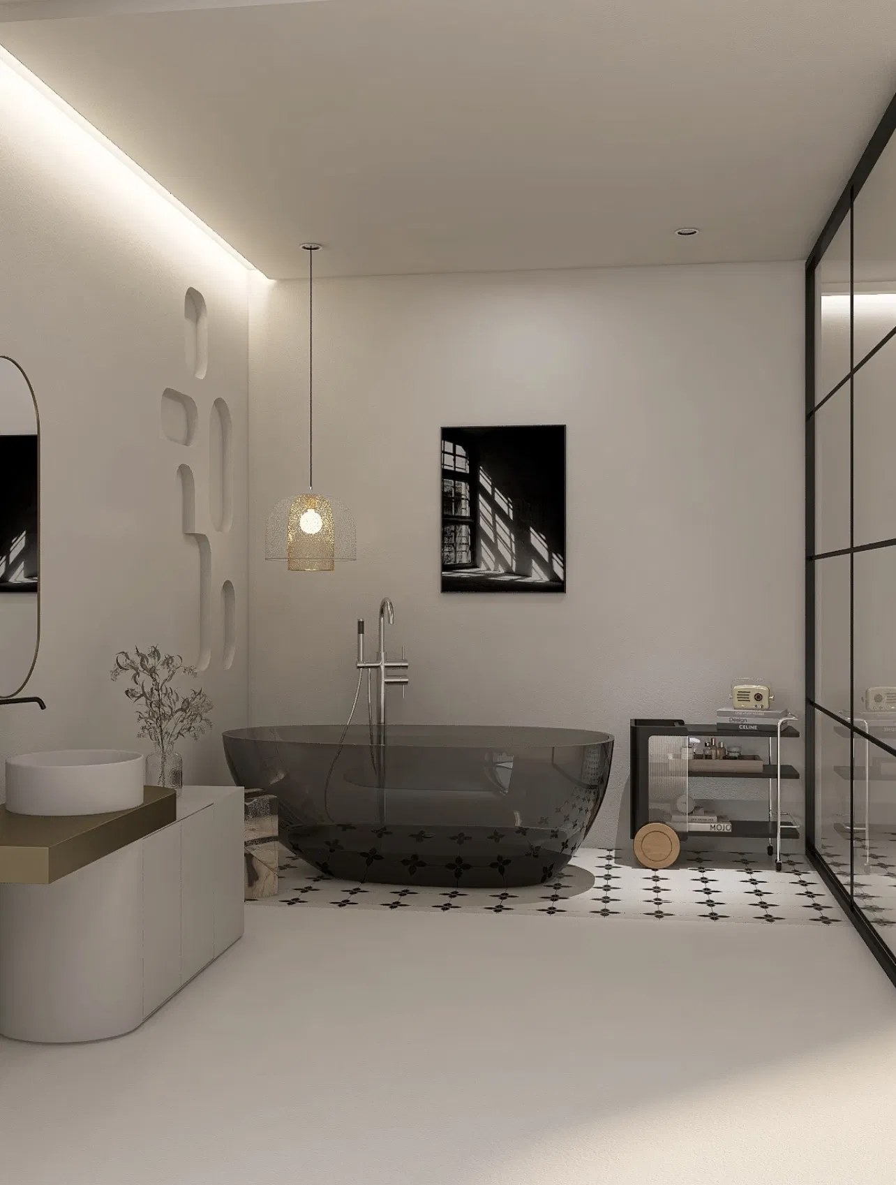 Cbmmart Tansparent Luxury Black Hotel Resort Bathtub