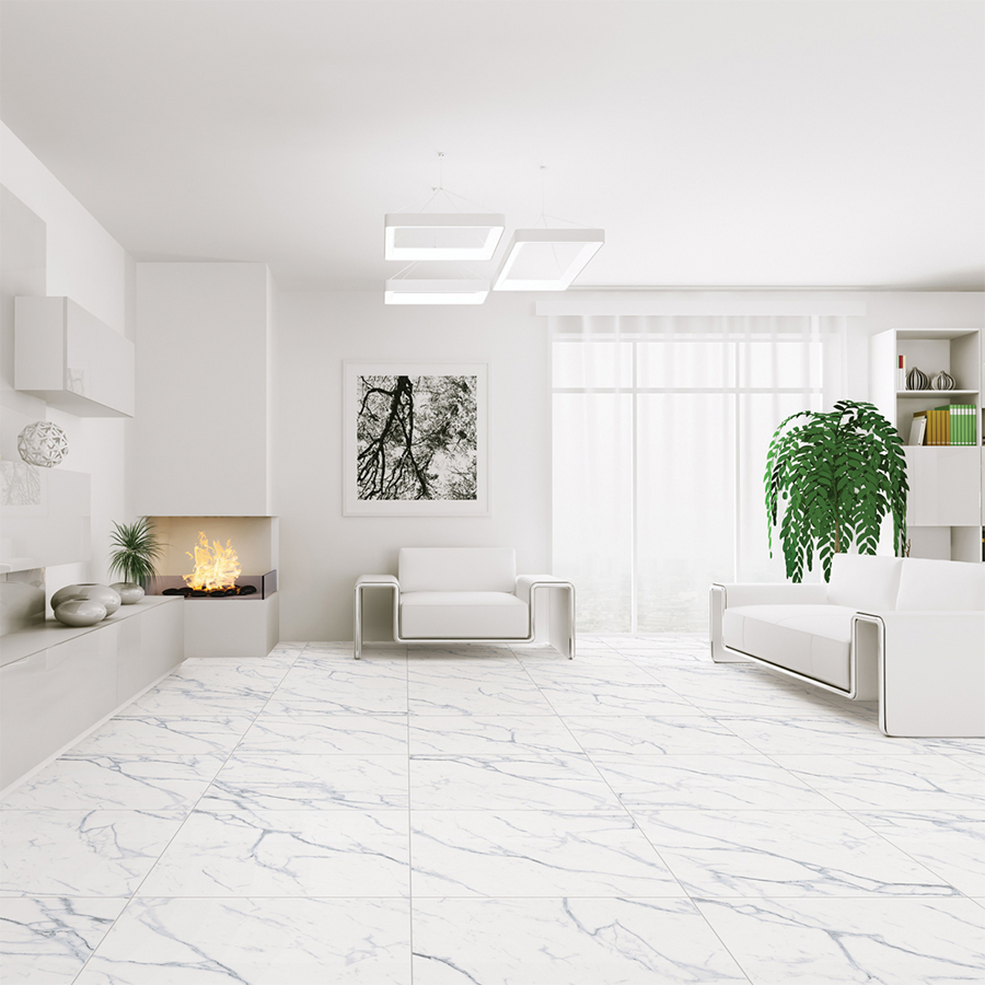Super White Porcelain Floor Tiles for Indoor House Living Room Floor 600*600
