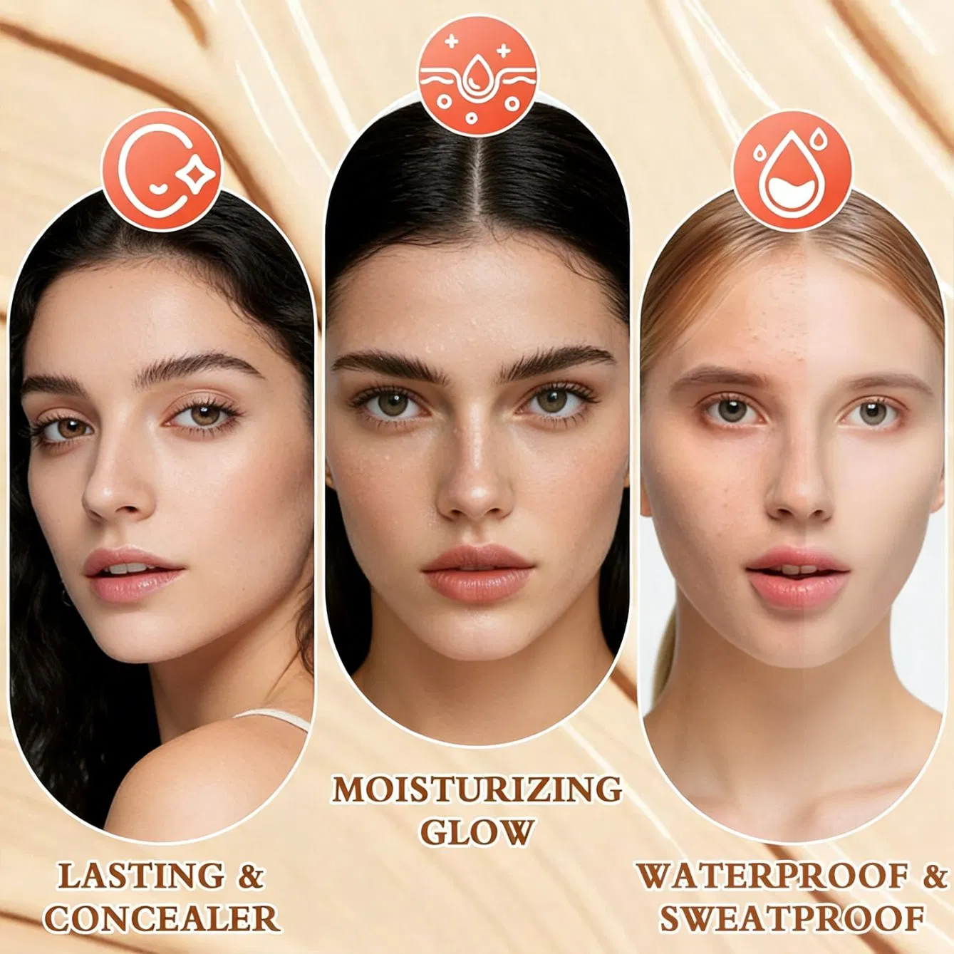 Full Coverage Concealing Smooth Flawless Liquid Foundation