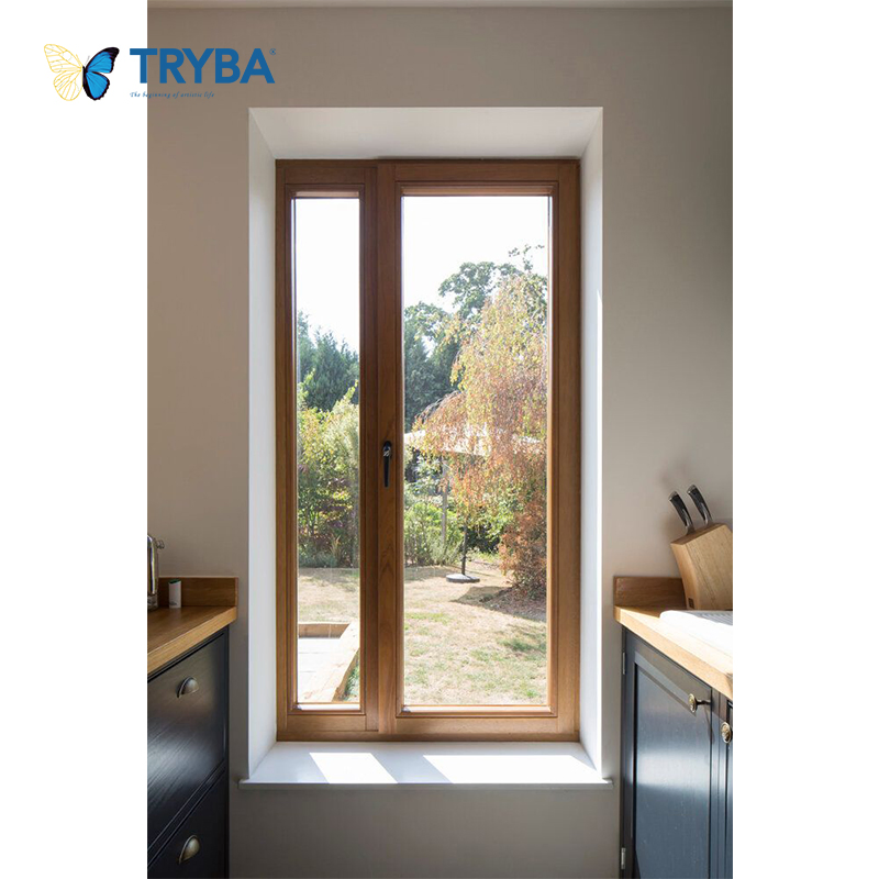 Integrated Louvers Ventilated UPVC Casement Door for Kitchens