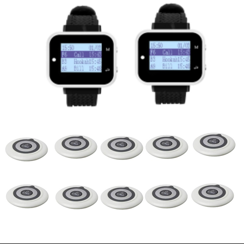 Wireless Call System Set 2 Ctw06 Watches + 10 Ctt19 Call Buttons
