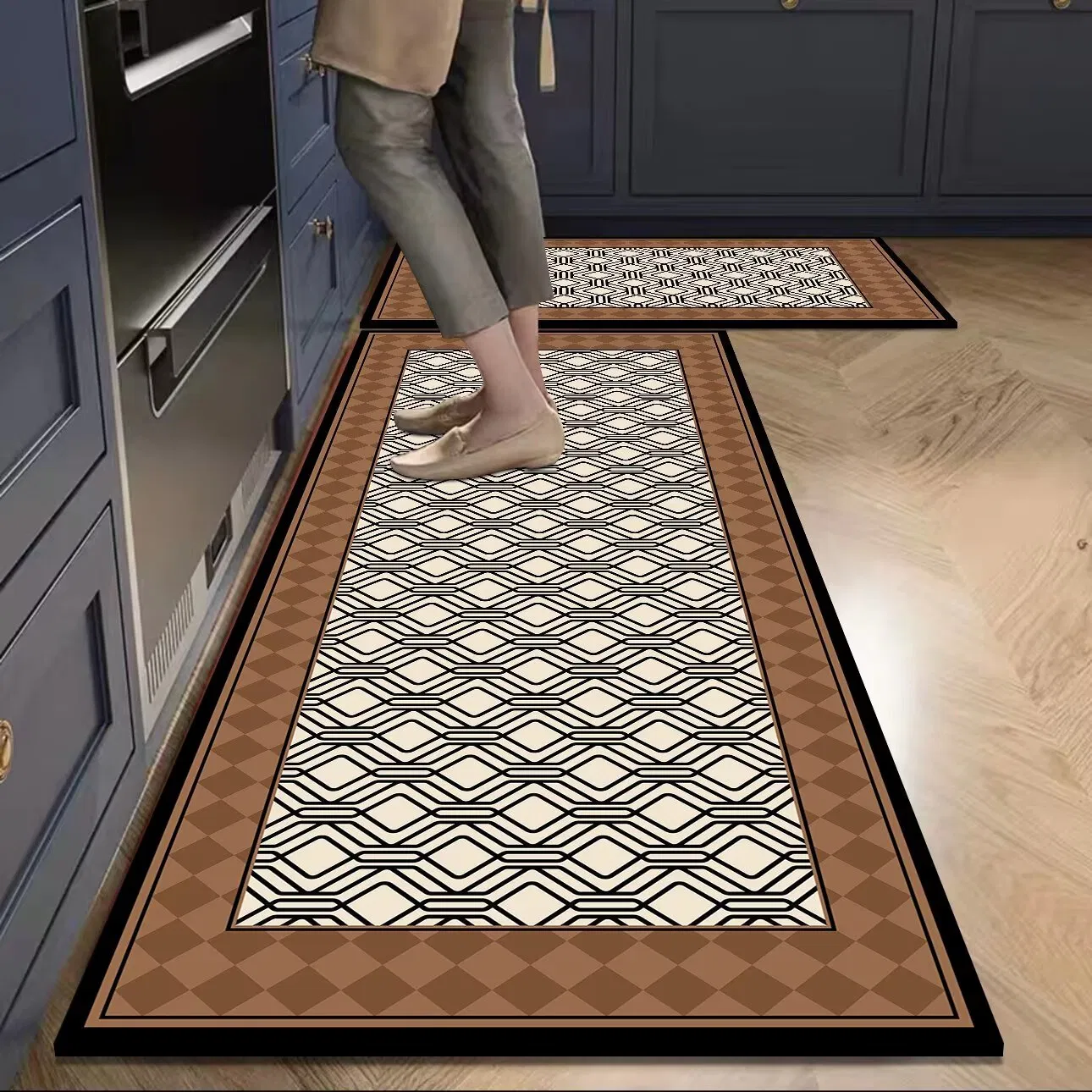 Kitchen Mats for Floor 2 Piece Set Accessoire Cuisine Kitchen Rug Runner Decor