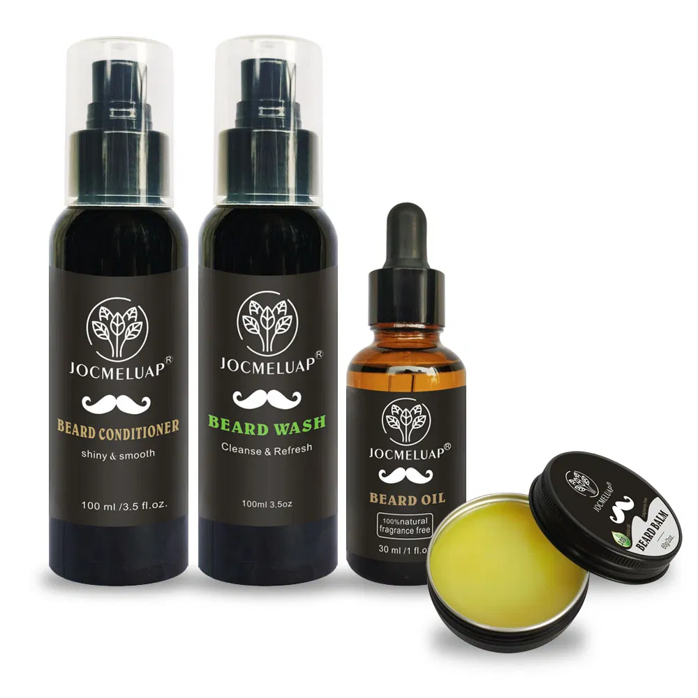 Private Label Organic Beard Care Kit OEM/ODM Moisturize and Soften Smoothing Beard Set Gifts for Men