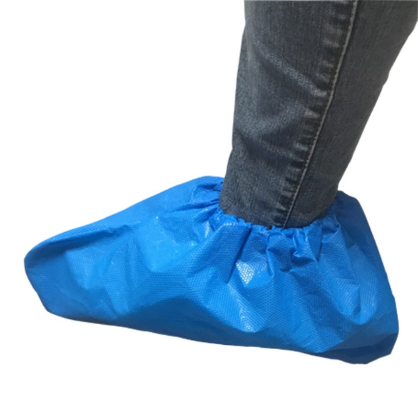 Disposable Waterproof CPE Plastic Anti-Slip Blue Safety Protective Overshoes for Medical Laboratory & Industrial Use