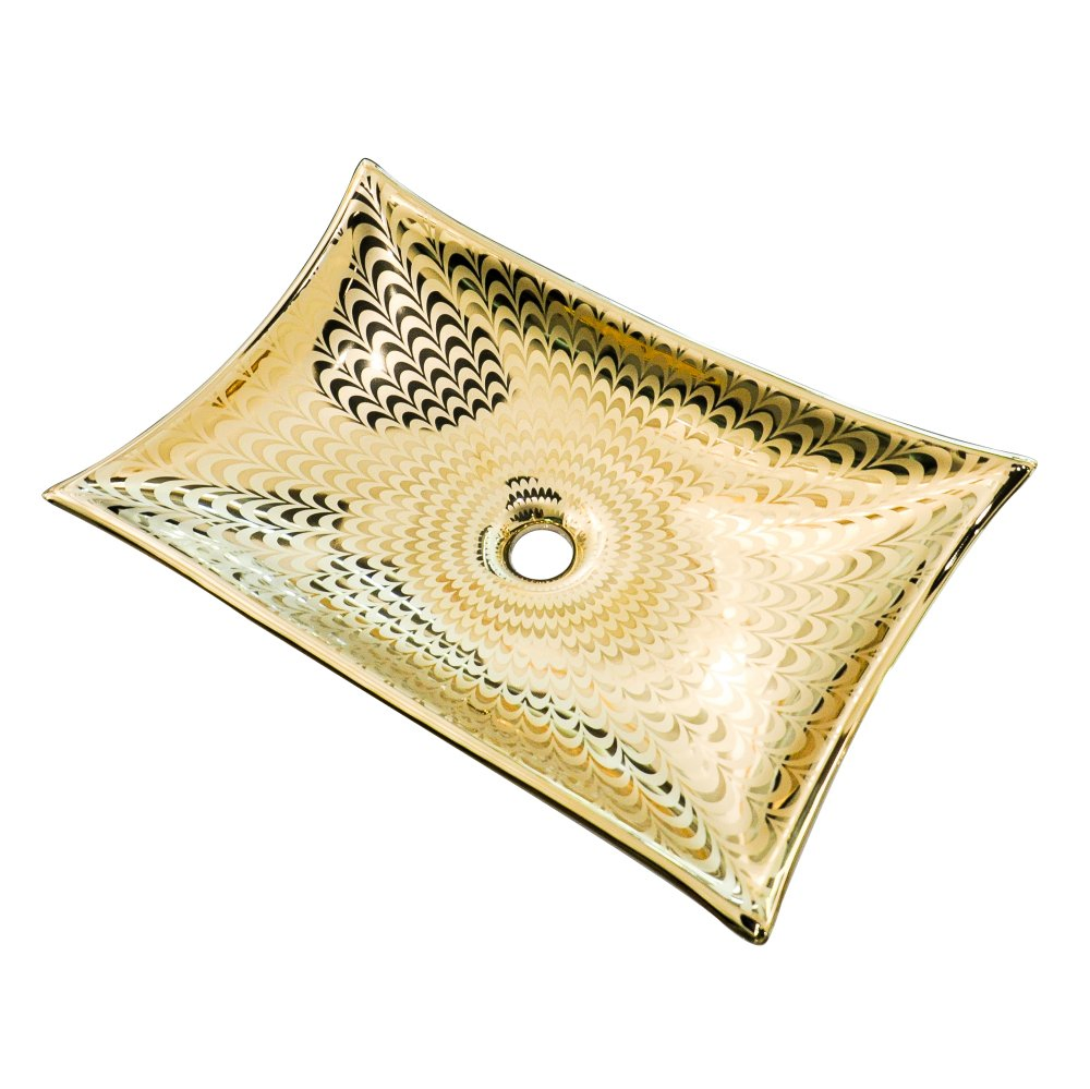 Oval Shape Above Counter Mounted Glaze Porcelain White Color Handmade Electroplated Sink Bathroom Ceramic Handmade Face Wash Basin