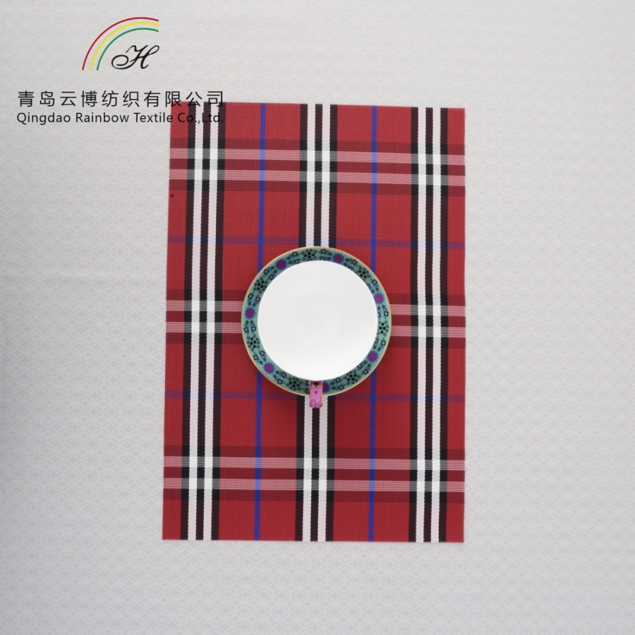 Factory Custom Table Decoration Restaurant Heat-Resistant Non-Slip Waterproof PVC Table Mat Fabric Placemat
