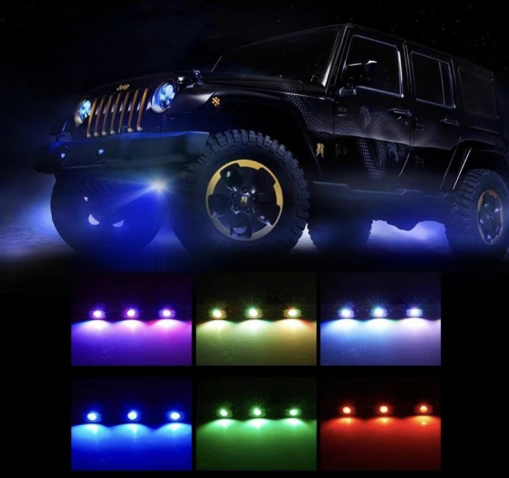 APP-Controlled 8-Pod RGB LED Car Rock Light