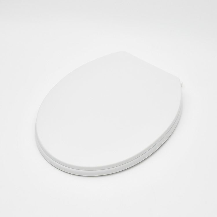 Sanipro Easy to Install Slow-Close Toilet Lid Modern White Plastic Round Toilet Seats Cover