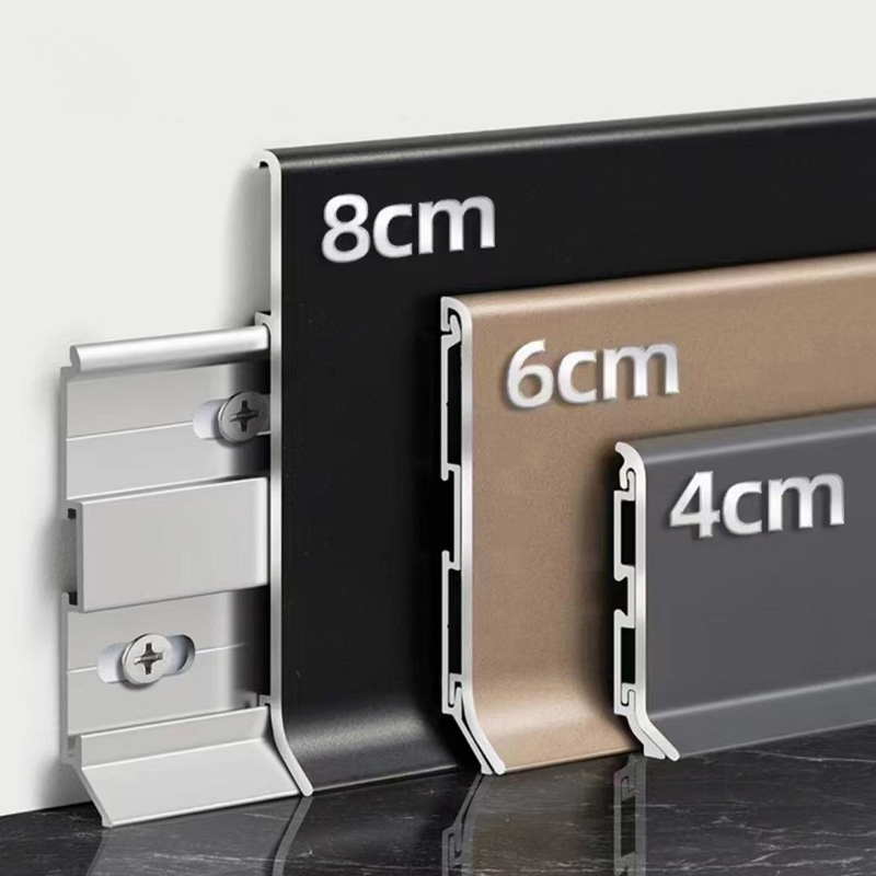 Wall Baseboard Aluminum Alloy Factory Skirting Board with LED Light Matte Surface Floor Decoration Strip