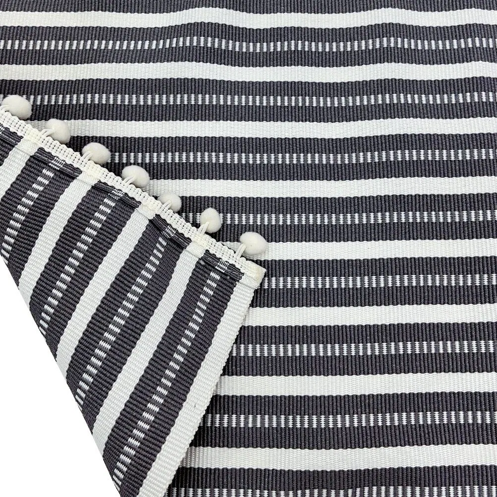 Fringed Stripe Tabletop Placemat Set for Dining Room Kitchen Table Decor