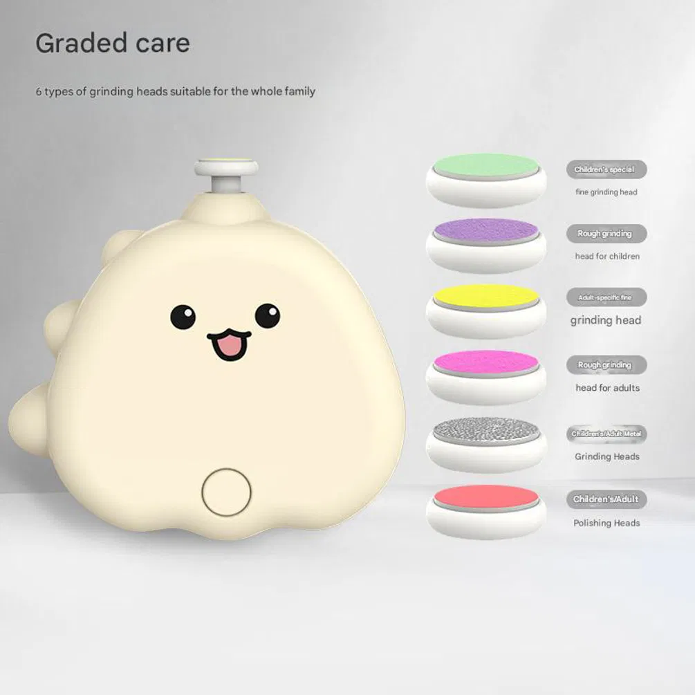 New Cartoon Design Portable Electric Baby Nail Cutter Clippers Baby Nail Trimmer Set with 6PCS Grinding Heads