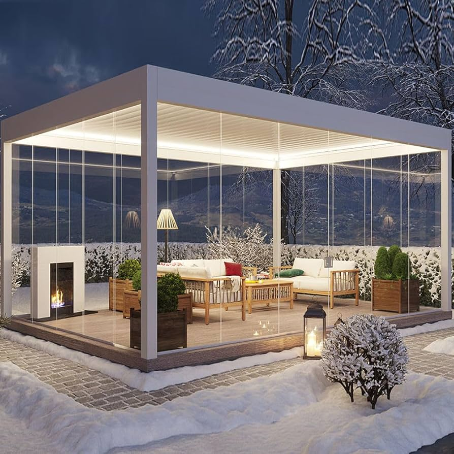 High Quality Electric Aluminum Pergola with Remote Control and Modern Design