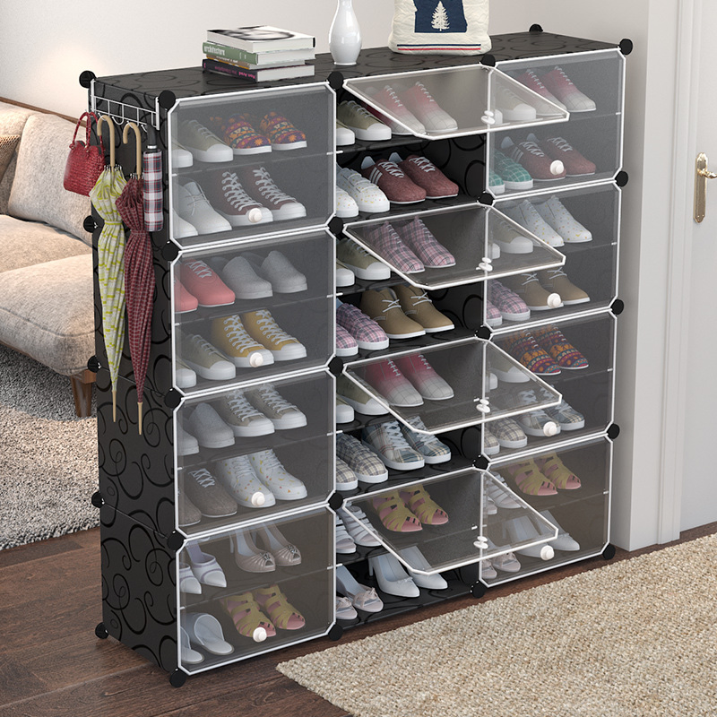 Modern Dustproof Simple Plastic Economical Shoe Storage Cabinet Transparent Shoe Rack